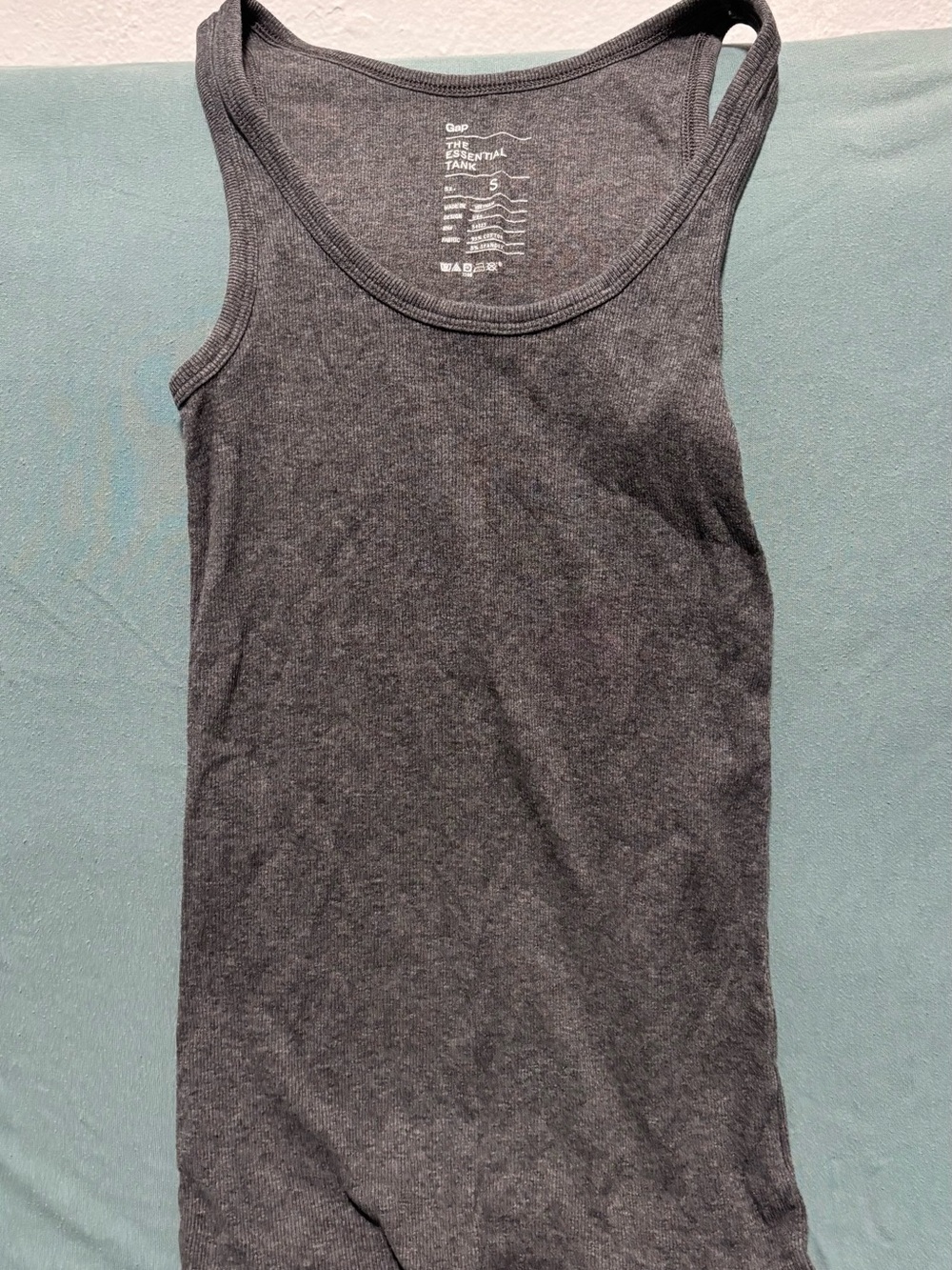 Gap The Essential Tank Heather Grey Ribbed S